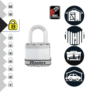 Master Lock Weather tough Laminated Steel Padlock (W)45mm, Pack of 2