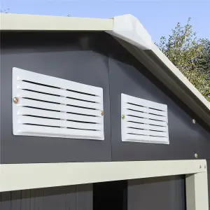 6 x 4 Double Door Metal Apex Shed (Dark Grey)