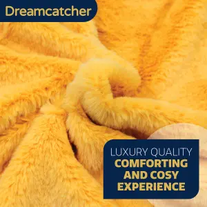 Dreamcatcher Blanket Throw Soft Faux Fur 160 x 130cm Overblanket Gold