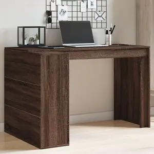 Berkfield Office Desk Brown Oak 123.5x73.5x75 cm Engineered Wood