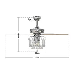 Shara 132cm Ceiling Fan with Light Kit