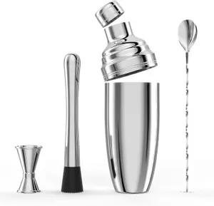 Bonicxane Cocktail Shaker Set Including 4 Pc Stainless Steel Cocktail Kit Pcs - 750ml