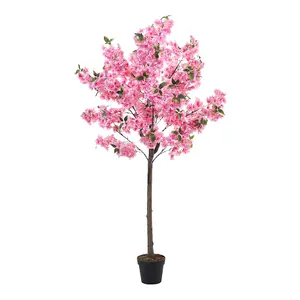 180cm H Realistic Artificial Plant Cherry Blossom Tree in Pot for Decoration Living Room