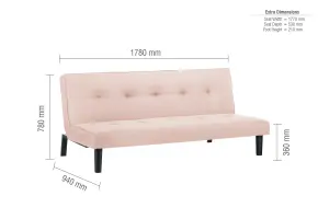 Pink Velvet Sofa Bed Birlea Aurora 3 Seater Settee Emerald Fabric Retro