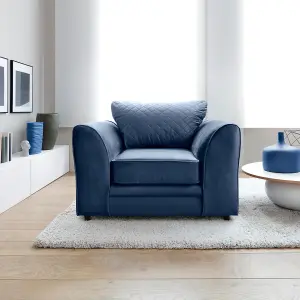 Chicago Velvet Armchair in Dark Blue