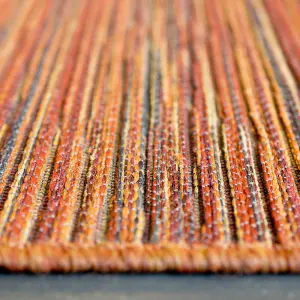 Red Striped Outdoor Rug, Striped Stain-Resistant Rug For Patio, Garden, Deck, 5mm Modern Outdoor Rug-80cm X 150cm