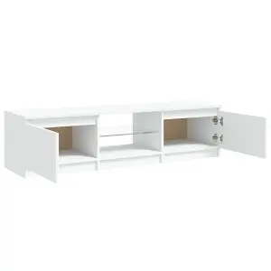 vidaXL TV Cabinet with LED Lights White 140x40x35.5 cm