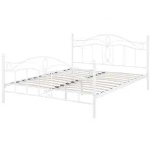 Metal EU Double Size Bed White ANTLIA