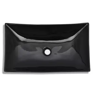 Marini Ceramic Rectangular Bathroom Sink Black