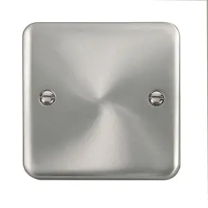 Curved Satin / Brushed Chrome 1 Gang Blank Plate - SE Home