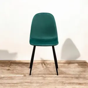 Dining Chair - Metal - L52 x W44 x H86 cm - Green/Black