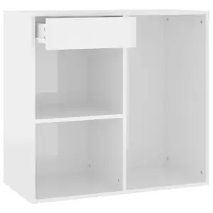 Berkfield Cosmetic Cabinet High Gloss White 80x40x75 cm Engineered Wood