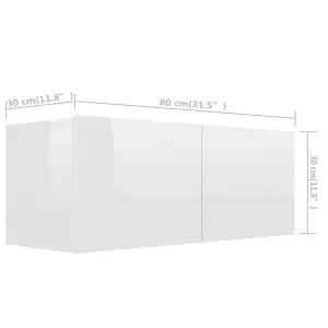 Berkfield TV Cabinets 4 pcs High Gloss White 80x30x30 cm Engineered Wood