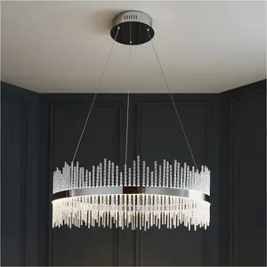 Hanging Ceiling Pendant Light - Chrome Plate & Clear Glass - 56W LED (Smd 2835) Warm White