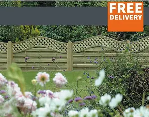 5x OMEGA LATTICE TOP FENCE PANEL 1.8m x 1.2m