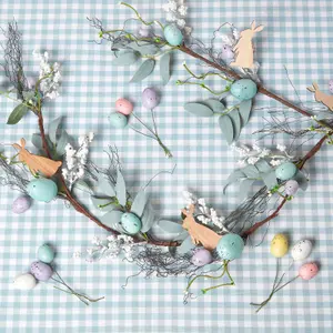 Homescapes Spring Easter Egg and Olive Leaves Garland