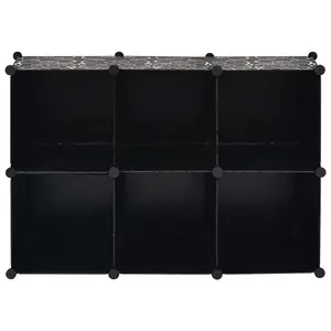 Berkfield Storage Cube Organiser with 6 Compartments Black