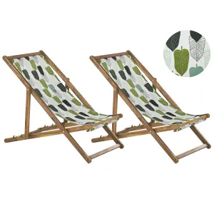 Sun Lounger Wood Light Brown ANZIO