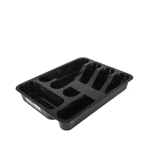 Plastic Cutlery Tray Black 360MM x 260MM