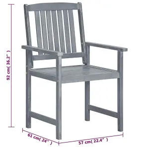 Berkfield Garden Chairs 8 pcs Solid Acacia Wood Grey