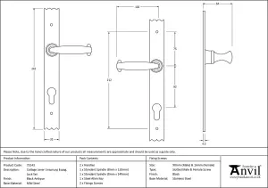 From The Anvil Black Cottage Lever Espag. Lock Set