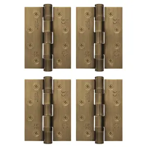 AFIT Florentine Bronze Door Hinges - 4 Inch / 102mm  Internal Fire Door Hinges - 2 Pairs