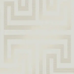 Next Metallic Greek key Neutral Metallic effect Smooth Wallpaper Sample