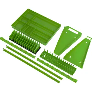 9-Piece Green Tool Drawer Organizer Set for Screwdrivers and Pliers