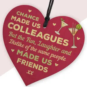 Red Ocean Chance Made s Colleagues GIFT Fun and Laughter Wooden Heart Leaving Gift Plaque Work Friendship Sign