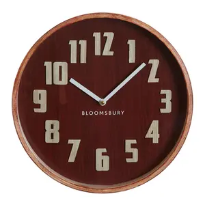 Interiors By Premier Red Grain Small Wall Clock, Easy To Read Design Of Clock For Indoor, Versatile And Functional Outdoor Clock