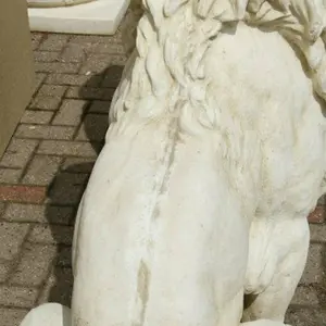 Pair of Giant White Porto Lions