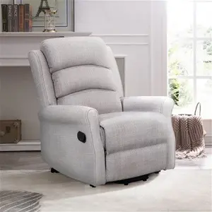 Kyoto Ernest Recliner Chair Manual, Textured Weave, Country, Natural, Fabric/Textured Weave Fabric