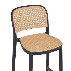 Set of 4 Bar Chairs PLOSE Synthetic Material Beige