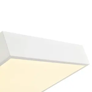 Modern 25w Bright LED Flush Square Ceiling Light in Mat White with Opal Diffuser