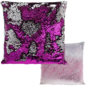 Rainbow Sequin Glitter Cushion Pre filled 40cm