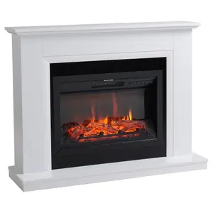 Focal Point Calbourne White Freestanding Electric Fire suite