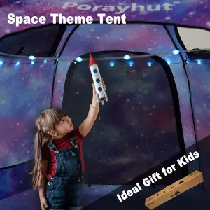 XL Indoor Kids Tent Playhouse - Portable Large Pop Up Teepee Sleepover Dome Gazebo Den for Boys Girls Children with Lights Windows