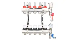 Warmer System Underfloor Heating 5 Port PSW Manifold with Manual Pump and Blending Valve Set