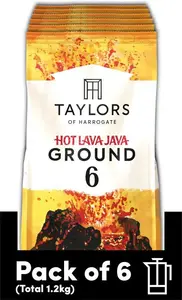 Taylors Of Harrogate Hot Lava Java Ground Coffee, 200 G (Pack Of 6 - Total 1.2Kg)