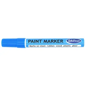 Oil-based Paint Marker Pen Permanent for Tyres Rubber Stone Leather Fabric Plastic Glass (Blue)