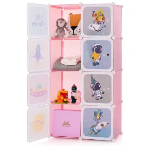 Costway Portable Kids Wardrobe 8-Cube Baby Closet Dresser Children's Storage Organizer