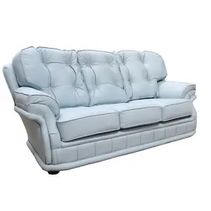 Chesterfield Handmade 3 Seater Sofa Shelly Parlour Blue Leather In Knightsbridge Style