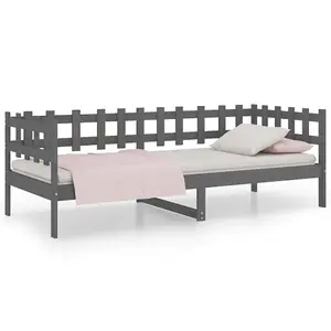 Berkfield Day Bed Grey 90x200 cm Solid Wood Pine