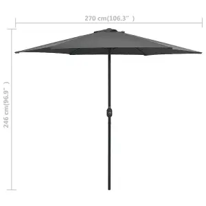 Berkfield Outdoor Parasol with Aluminium Pole 270x246 cm Anthracite