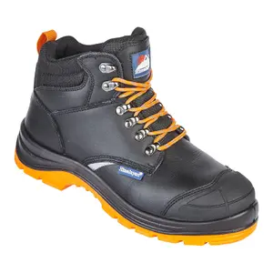 Himalayan Reflecto S1P Black Steel Toe Safety Boot with Scuff Cap