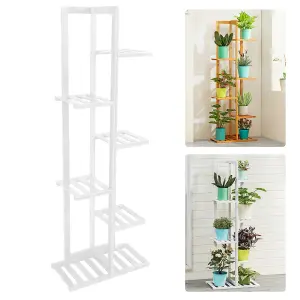 Outdoor 6-Tier Garden Wood Plant Stand 125cm H