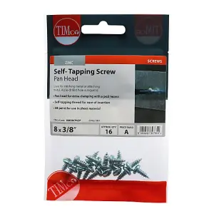 TIMCO Self-Tapping Pan Head Silver Screws - 8 x 3/8