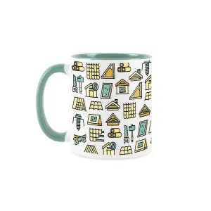 Purely Home Roofer Mug Fun Trades Gift - White and Turquoise Coffee/Tea Present Mug Gift