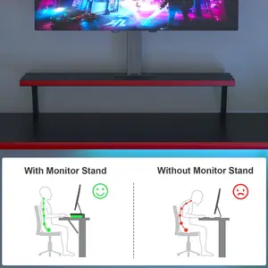 L-Shaped Metal Base Computer Desk Black / 70 H x 128 W x 128 D