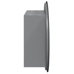 Berkfield Bathroom Cabinet with Round Mirror&LED Grey 40x40x17.5 cm